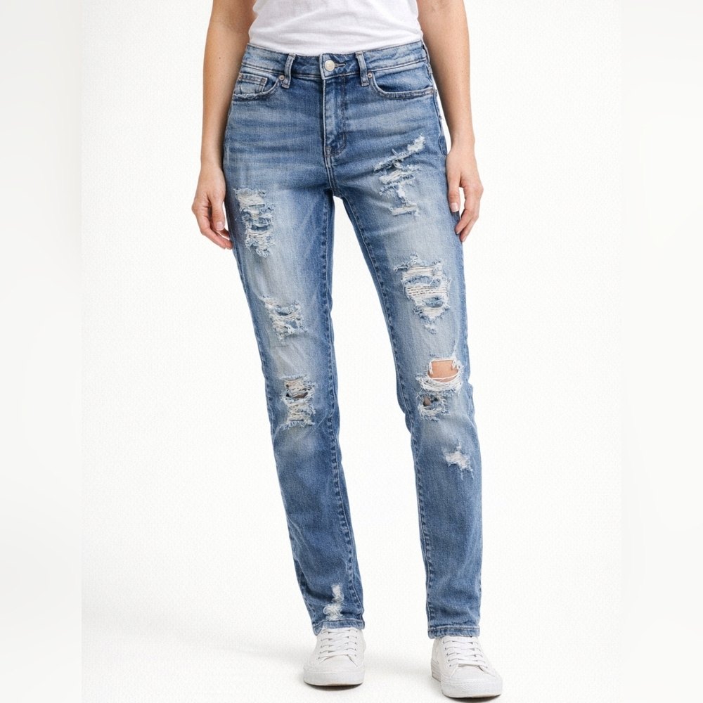 Cello Distressed Skinny Jeans Size 9 Juniors Light Wash Ripped Denim Mid Rise St